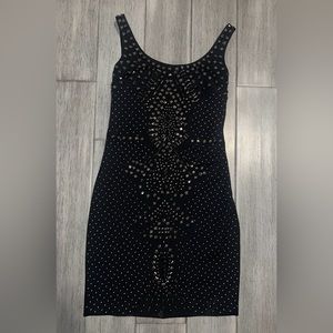 BEBE Black Stud Bling dress, luxury, Low Back, Size XS Extra Small, gorgeous!